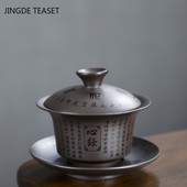 Yixing Purple Clay Gaiwan, rokām apgleznota tējas krūze, rokām darināta keramika.