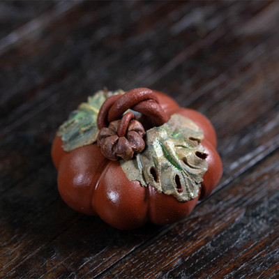 NLSLASI1 DB Lila Agyag Tea kisállat Díszek Sütőtök szobor tea Figurine Boutique Tea Kiegészítők Kézműves otthon teadekoráció