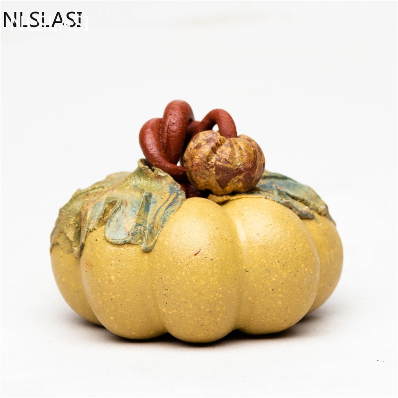 NLSLASI1 DB Lila Agyag Tea kisállat Díszek Sütőtök szobor tea Figurine Boutique Tea Kiegészítők Kézműves otthon teadekoráció