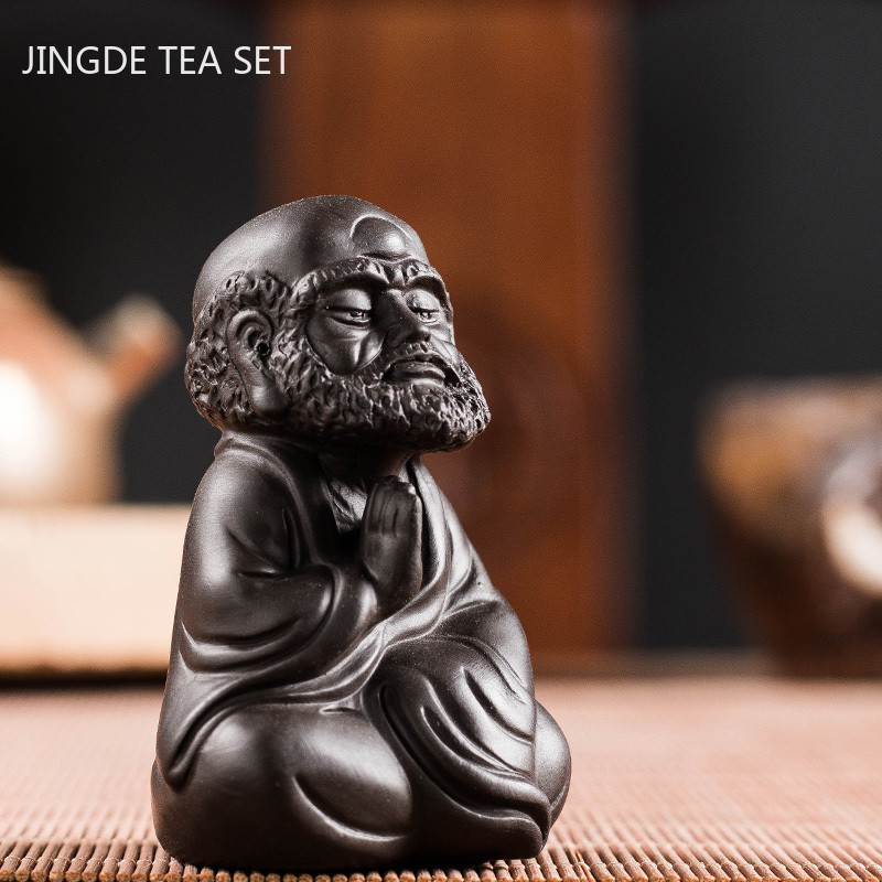Ķīniešu purpursarkanā māla tēja Mājdzīvnieks ar rokām darināta figūra Statuja Rotājumi Skulptūra Amatniecība Mājas tējas komplekts Dekorācijas piederumi Dāvanas