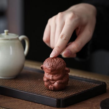 1 τμχ Yixing Purple Clay Small Monkey King Tea Pet Στολίδι Μπουτίκ Τσάι Αξεσουάρ Χειροτεχνία Οικιακή διακόσμηση Τελετή τσαγιού