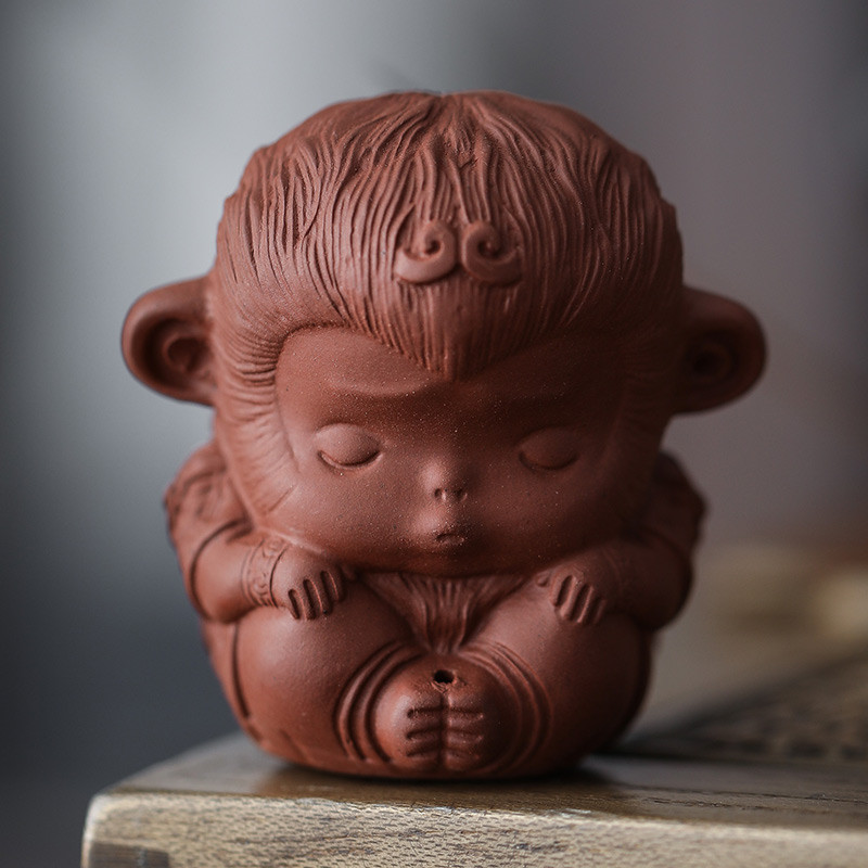 1gb Yixing Purple Clay Small Monkey King Tea Pet Ornament Boutique Tējas Aksesuāri Amatniecība Mājsaimniecības dekorēšana Tējas ceremonija