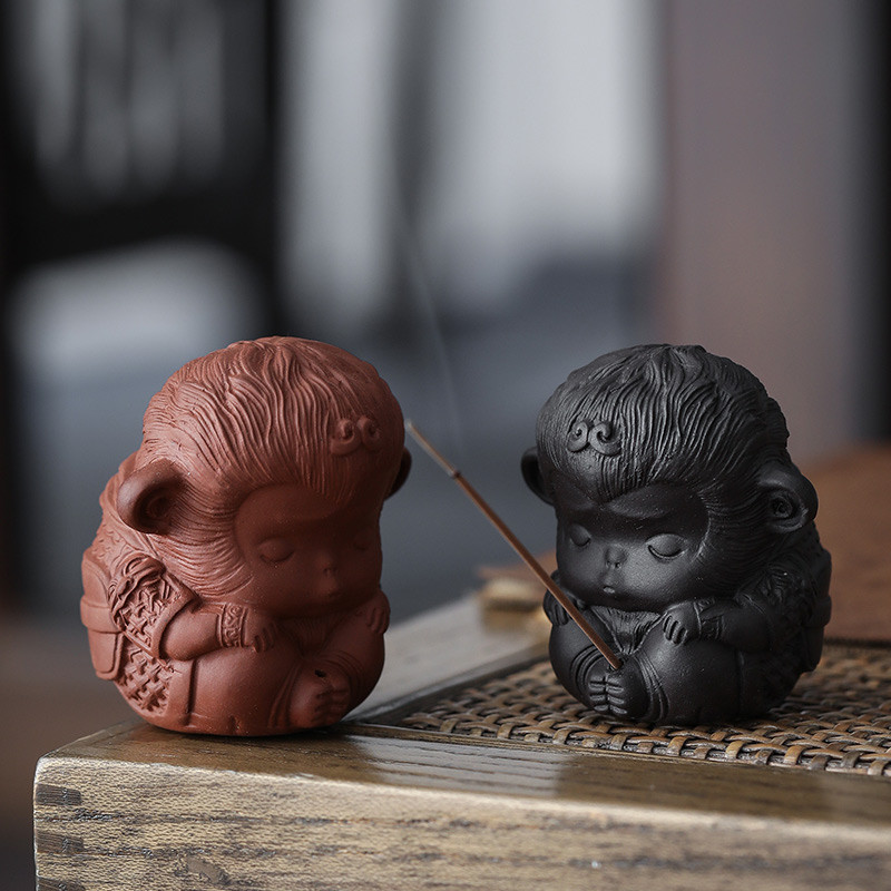 1gb Yixing Purple Clay Small Monkey King Tea Pet Ornament Boutique Tējas Aksesuāri Amatniecība Mājsaimniecības dekorēšana Tējas ceremonija