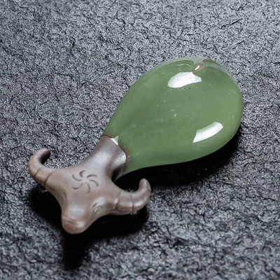 Античен биволски чай Орнаменти за домашни любимци Ръчно изработени мини керамика за животни Ge Kiln Чаена маса Настолен дисплей Озеленяване Декорация ZC580