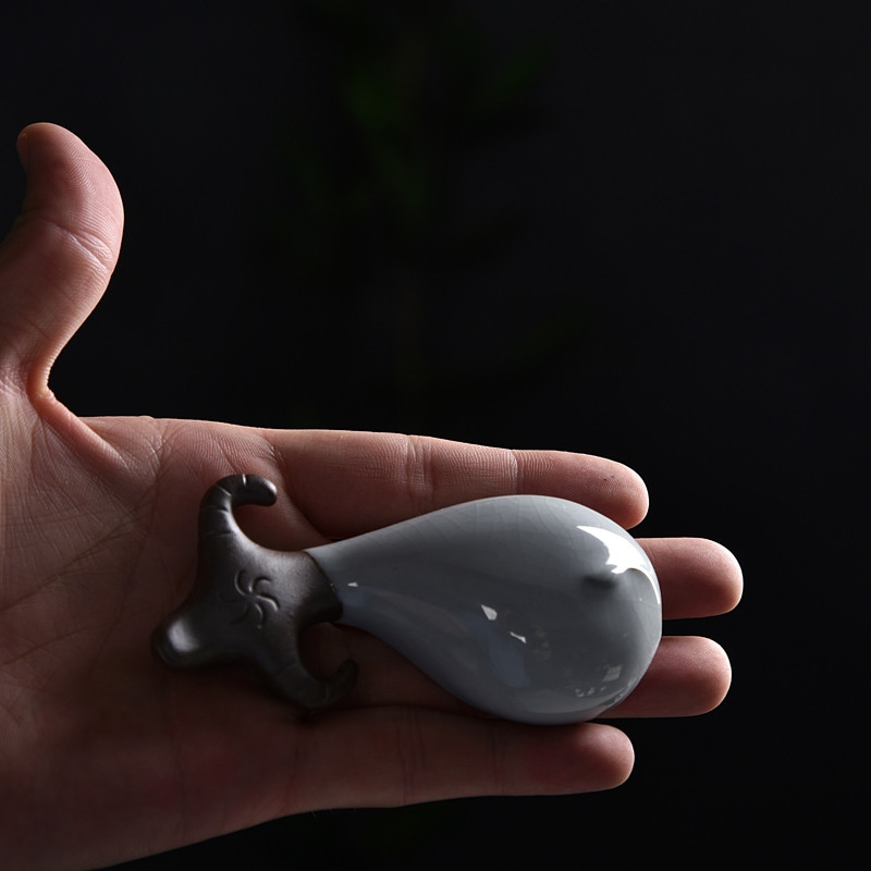 Античен биволски чай Орнаменти за домашни любимци Ръчно изработени мини керамика за животни Ge Kiln Чаена маса Настолен дисплей Озеленяване Декорация ZC580