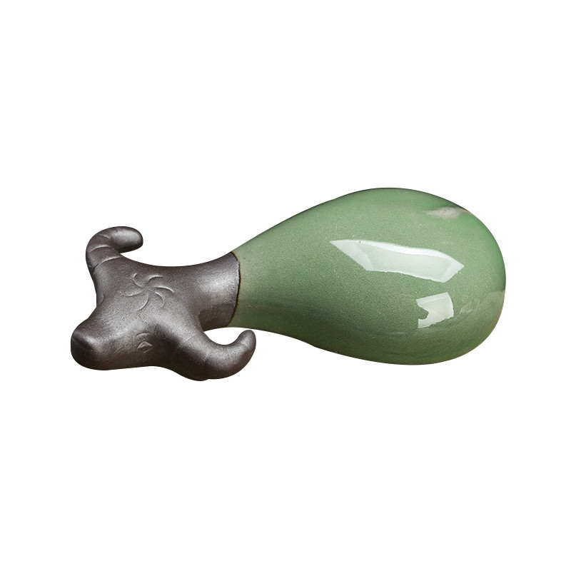 Античен биволски чай Орнаменти за домашни любимци Ръчно изработени мини керамика за животни Ge Kiln Чаена маса Настолен дисплей Озеленяване Декорация ZC580