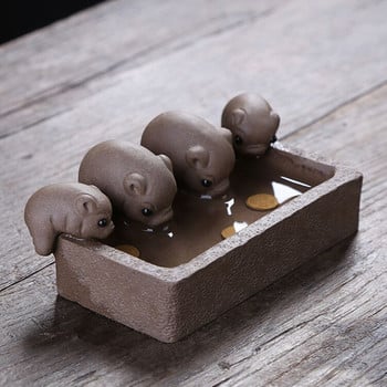 Purple Clay Tea Pet Little Pigs Pink Water Κινεζική ακατέργαστη κεραμική Kung Fu Tea Set Διακόσμηση σπιτιού Αξεσουάρ τσαγιού Δωρεάν αποστολή