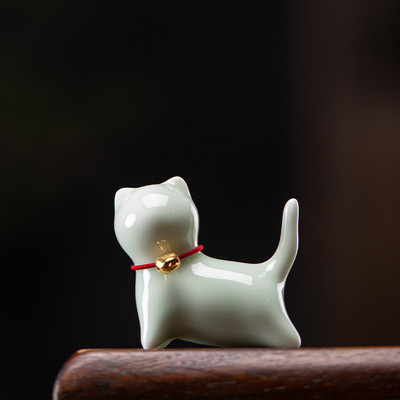 Radošums Roku darbs Keramika Tēja Mājdzīvnieku rotājumi Jauki maza kaķa statuja baltā porcelāna tēja figūriņu amatniecība Boutique tējas dekorēšana