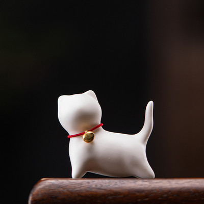 Radošums Roku darbs Keramika Tēja Mājdzīvnieku rotājumi Jauki maza kaķa statuja baltā porcelāna tēja figūriņu amatniecība Boutique tējas dekorēšana