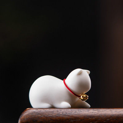 Radošums Roku darbs Keramika Tēja Mājdzīvnieku rotājumi Jauki maza kaķa statuja baltā porcelāna tēja figūriņu amatniecība Boutique tējas dekorēšana