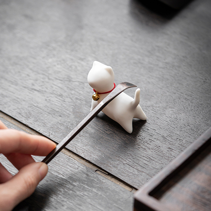 Radošums Roku darbs Keramika Tēja Mājdzīvnieku rotājumi Jauki maza kaķa statuja baltā porcelāna tēja figūriņu amatniecība Boutique tējas dekorēšana