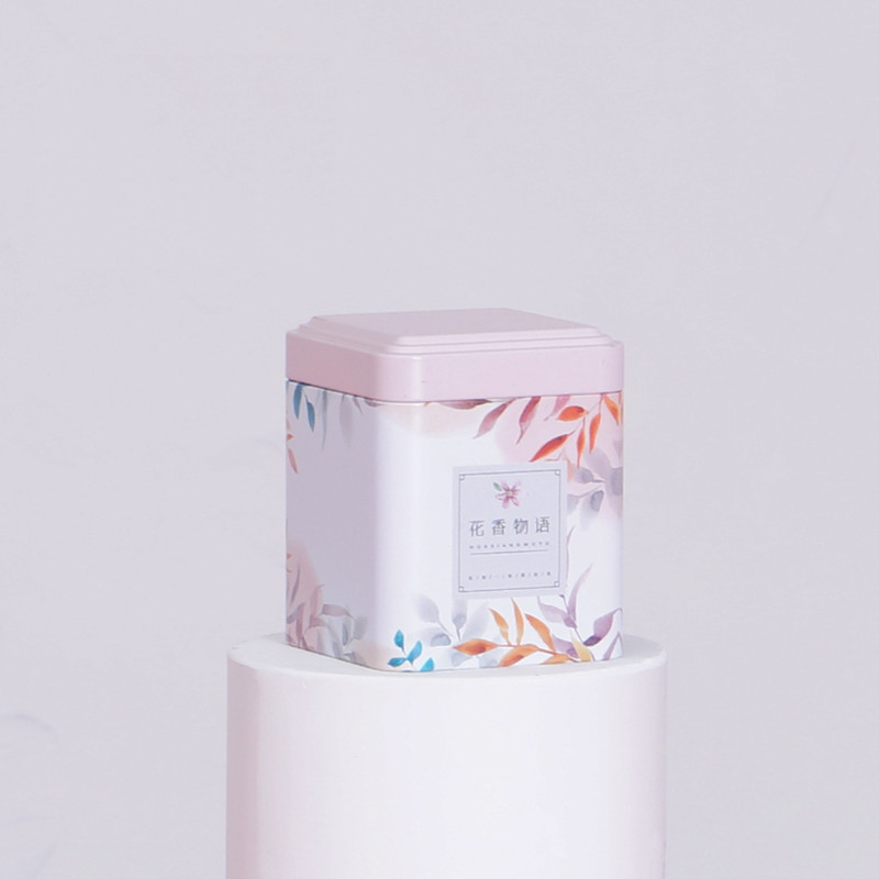 Tējas aizzīmogotā kaste virtuves uzglabāšanas trauks, skārds, kvadrātveida konfekšu kārba, dzelzs kārba, vintage tējas kaste