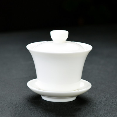 Ķīniešu suet nefrīta balts porcelāns Gaiwan mājas ar rokām darināts tējas krūzes komplekts ar rokām apgleznotas ainavas Tureen personīgās tējas krūzes piederumi