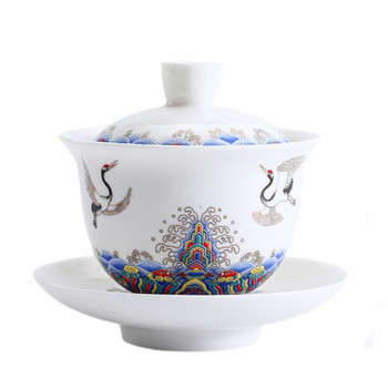 Бутиков керамичен набор от чаши за чай Gaiwan Китайски ръчно изработен супник за чай Домакинска лична купа за чай Порцеланов сервиз за чай Аксесоари