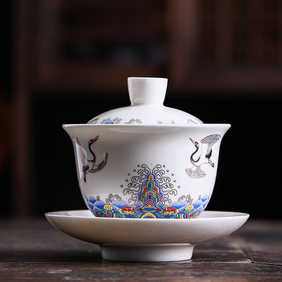 Boutique Ceramic Gaiwan teáscsésze készlet kínai kézzel készített tea tureen háztartási személyes teástál porcelán teáskészlet tartozékok