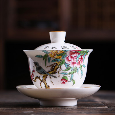 Boutique Ceramic Gaiwan teáscsésze készlet kínai kézzel készített tea tureen háztartási személyes teástál porcelán teáskészlet tartozékok