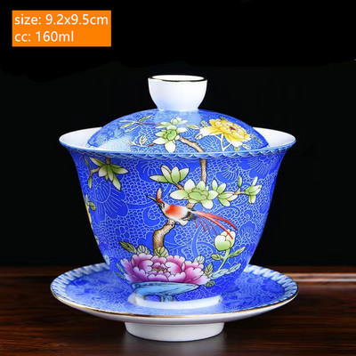 Csodálatos kerámia zománc színű Gaiwan hagyomány, kézzel készített teástál háztartás fedővel teáscsésze teafőző személyre szabott teáskészlet ajándékok