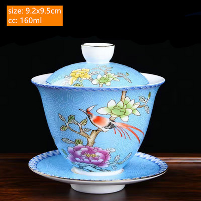 Csodálatos kerámia zománc színű Gaiwan hagyomány, kézzel készített teástál háztartás fedővel teáscsésze teafőző személyre szabott teáskészlet ajándékok