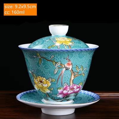 Csodálatos kerámia zománc színű Gaiwan hagyomány, kézzel készített teástál háztartás fedővel teáscsésze teafőző személyre szabott teáskészlet ajándékok