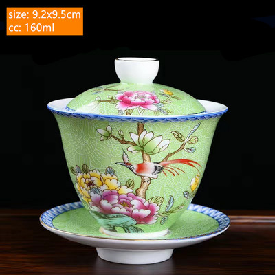 Csodálatos kerámia zománc színű Gaiwan hagyomány, kézzel készített teástál háztartás fedővel teáscsésze teafőző személyre szabott teáskészlet ajándékok