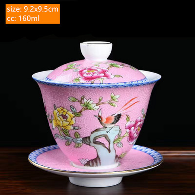 Csodálatos kerámia zománc színű Gaiwan hagyomány, kézzel készített teástál háztartás fedővel teáscsésze teafőző személyre szabott teáskészlet ajándékok