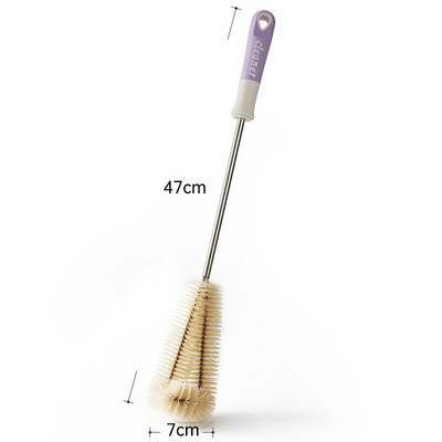 Pagarināta koka roktura krūzīšu suka, bērnu pudeļu suku komplekts, neilona virtuves stikla izolācijas krūzes tīrīšanas birste ar garu rokturi