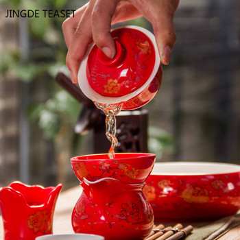 Κινεζικό Ice crack κεραμικό Τσάι Gaiwan Palace Φλυτζάνι τσαγιού Χειροποίητο Tea tureen πολυτελές σετ τσαγιού Αξεσουάρ Master Cup Drinkware