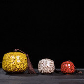 Värvitud teekanister tutiga suletud kaanega keraamiline säilituspurk portselanist kohvianum Lauakaunistus Teepurgid kommikannud