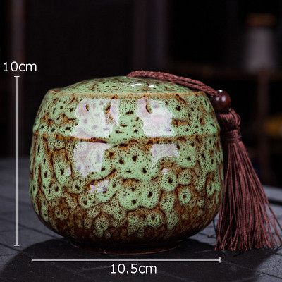 Värvitud teekanister tutiga suletud kaanega keraamiline säilituspurk portselanist kohvianum Lauakaunistus Teepurgid kommikannud