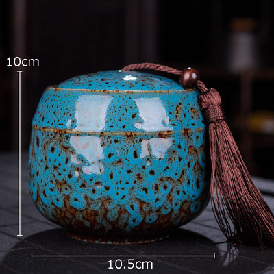 Värvitud teekanister tutiga suletud kaanega keraamiline säilituspurk portselanist kohvianum Lauakaunistus Teepurgid kommikannud