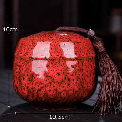 Värvitud teekanister tutiga suletud kaanega keraamiline säilituspurk portselanist kohvianum Lauakaunistus Teepurgid kommikannud