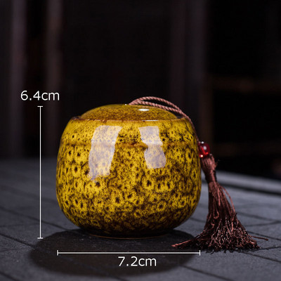 Värvitud teekanister tutiga suletud kaanega keraamiline säilituspurk portselanist kohvianum Lauakaunistus Teepurgid kommikannud