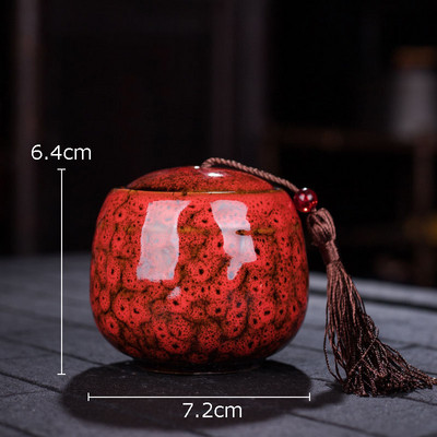 Värvitud teekanister tutiga suletud kaanega keraamiline säilituspurk portselanist kohvianum Lauakaunistus Teepurgid kommikannud