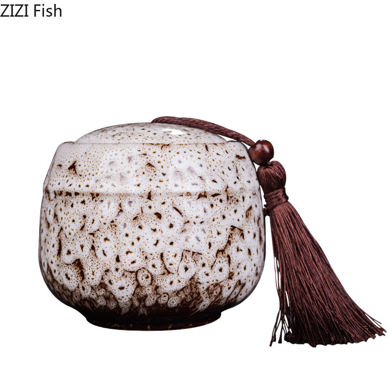 Värvitud teekanister tutiga suletud kaanega keraamiline säilituspurk portselanist kohvianum Lauakaunistus Teepurgid kommikannud