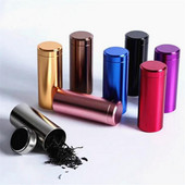 Hordozható tárolótartály Többszínű utazó mini teásüveg Caddy alumínium többcélú dobozok Lezárt tealevél tároló ajándék tok