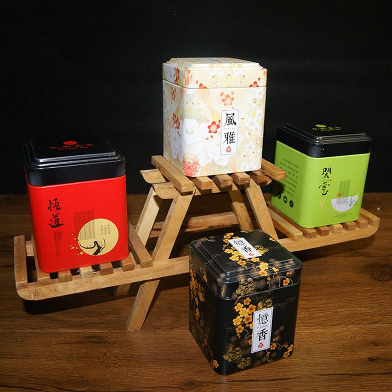 Mini skardinė laikymo dėžutė uždaryta arbata Caddy mažas kvadratinis kavos indelis arbatos lapeliai talpyklos skardinės mažos skardinės prieskonių laikymo dėžutės