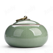 Eiropas keramikas tējkanna Ledus saplaisājusi glazūra Dekora zīmogs uzglabāšanas burka ar vāku Moderna viesistaba, darbvirsma, konfekšu burkas mājas dekorēšana