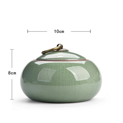 Eiropas keramikas tējkanna Ledus saplaisājusi glazūra Dekora zīmogs uzglabāšanas burka ar vāku Moderna viesistaba, darbvirsma, konfekšu burkas mājas dekorēšana