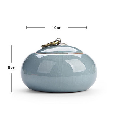 Eiropas keramikas tējkanna Ledus saplaisājusi glazūra Dekora zīmogs uzglabāšanas burka ar vāku Moderna viesistaba, darbvirsma, konfekšu burkas mājas dekorēšana