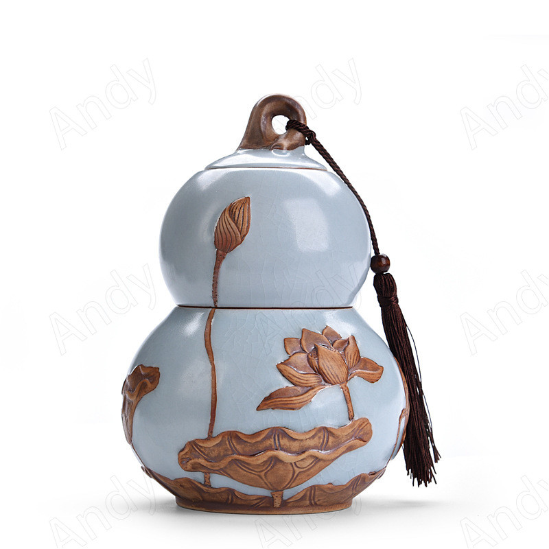 Eiropas keramikas tējkanna Ledus saplaisājusi glazūra Dekora zīmogs uzglabāšanas burka ar vāku Moderna viesistaba, darbvirsma, konfekšu burkas mājas dekorēšana