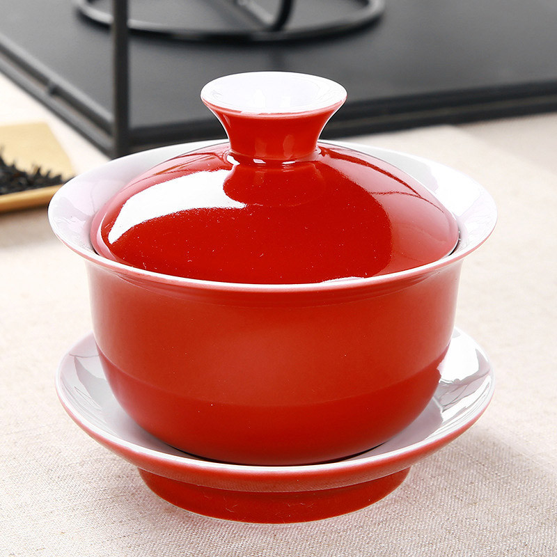 Indigo glazūra keramikas tēja Tureen tase porcelāna Gaiwan Blue Tibetas bļodas zupa ar vāku Bļoda Lotosa roku zīmējums Shen Puer Gai Wan