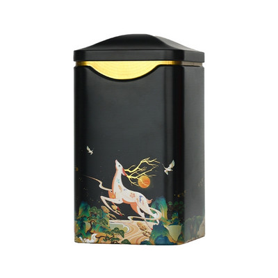 Kvadrātveida plūmju tējas kastīte Tējas trauks Uzkodu uzglabāšanas kastīte Metāla konfekšu kārbas Vintage virtuves hermētiski noslēgta kārba Ķīniešu stila tējas kaste