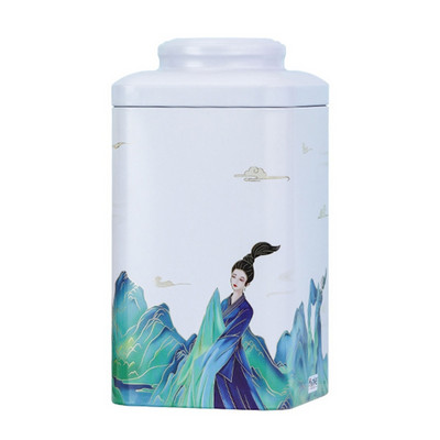 Kvadrātveida plūmju tējas kastīte Tējas trauks Uzkodu uzglabāšanas kastīte Metāla konfekšu kārbas Vintage virtuves hermētiski noslēgta kārba Ķīniešu stila tējas kaste