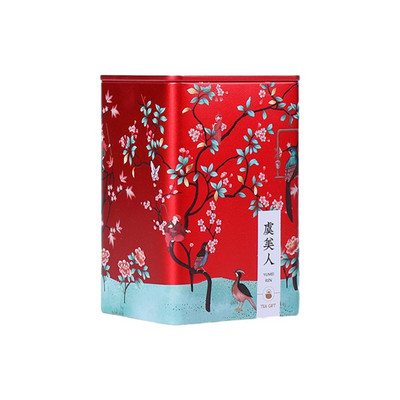 Kvadrātveida plūmju tējas kastīte Tējas trauks Uzkodu uzglabāšanas kastīte Metāla konfekšu kārbas Vintage virtuves hermētiski noslēgta kārba Ķīniešu stila tējas kaste