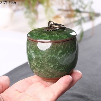 Ice Cracked Texture Sealed Tank Tea Caddy Δεξαμενή αποθήκευσης Αδιάβροχο σφραγισμένο δοχείο τσαγιού Βάζο αποθήκευσης και καπάκια δοχεία καραμελών