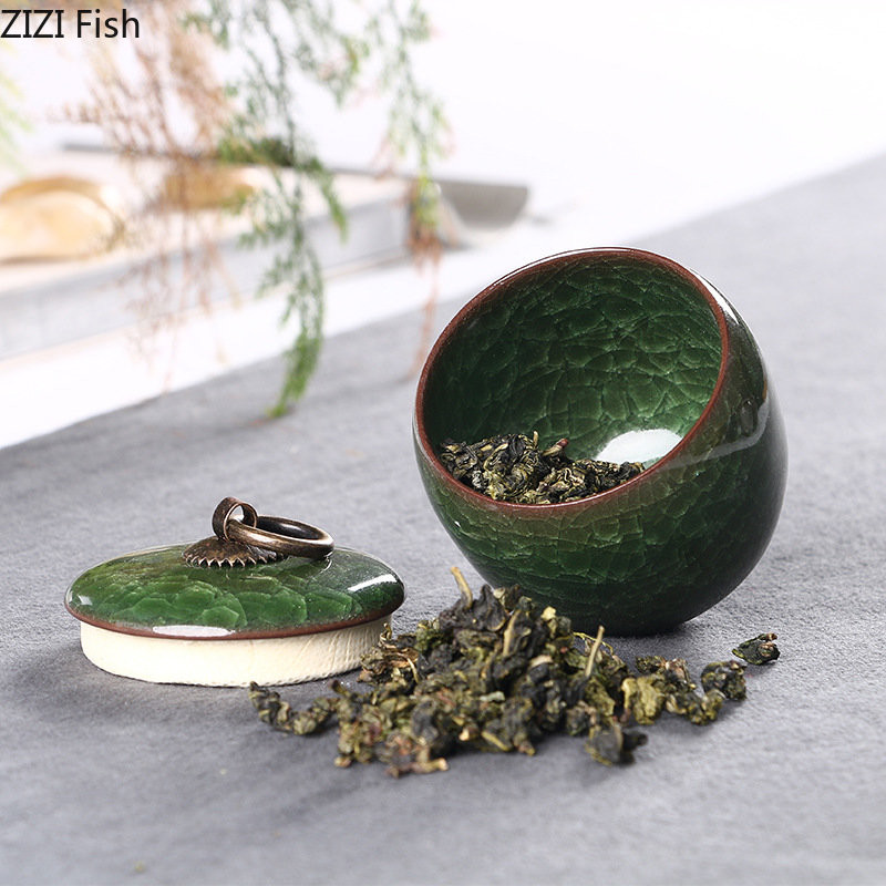Jégre repedt textúrájú lezárt tartály Tea Caddy tárolótartály Nedvességálló lezárt teáskanna tárolóedény és fedők Cukorka edények