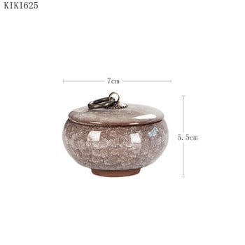 Creative Crack Ceramic Mini Tea Caddy Домакински преносим буркан за съхранение с капак Кутия за съхранение на козметични бижута Подарък Декорация на дома