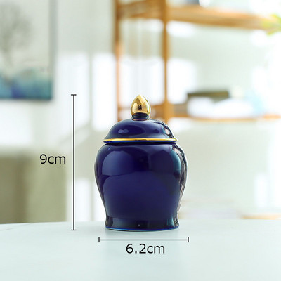 Επιχρυσωμένο δοχείο τσαγιού Σφραγισμένο κεραμικό γενικό βάζο Βάζο αποθήκευσης με καπάκι Γραφείο πορσελάνης Διακόσμηση Κουτιά τσαγιού Ζαχαροπλαστεία Τσαγιού Caddy