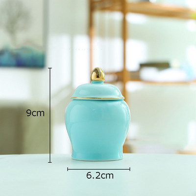 Επιχρυσωμένο δοχείο τσαγιού Σφραγισμένο κεραμικό γενικό βάζο Βάζο αποθήκευσης με καπάκι Γραφείο πορσελάνης Διακόσμηση Κουτιά τσαγιού Ζαχαροπλαστεία Τσαγιού Caddy