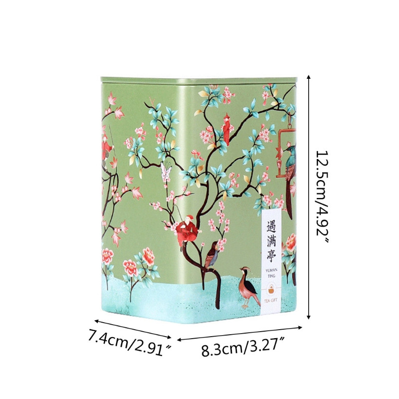 Ķīniešu stila tējas kārba Mitrumizturīgs dzelzs trauks Vintage virtuves uzglabāšanas kaste Cukura turētāja kannas Cepumu burka